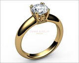 Diamond ring Gold ring Solitaire Ring Unique moissanite engagement ring beautiful Design in 18K gold - Lianne Jewelry
