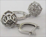 Vintage Gold Earrings Pave Earrings Leverback Earrings Diamond Earrings Cluster Earrings 14K Diamond Earrings - Lianne Jewelry