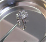 6 Prong Moissanite Engagement Ring, Moissanite Engagement Ring Gold, 6 Prong Engagement Ring, Diamond Prong Ring, Prong Ring, Diamond Ring - Lianne Jewelry