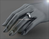 Diamond ring  Unique Engagement Diamond Contour ring Solitaire 3/4 Carat made in 18K Yellow or 18K White gold - Lianne Jewelry