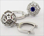 Vintage Diamond Earrings Sapphire Earrings Chandelier Earrings Wedding Earrings 14K Diamond Earrings Vintage Earrings - Lianne Jewelry