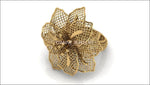 Big Flower Filigree Ring Leaves Floral ring Huge Flower 18K gold Engagement Ring - Lianne Jewelry
