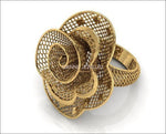 Gold ring Art Nouveau unique Flower ring unique Engagement ring Floral ring 18K gold Engagement gift - Lianne Jewelry