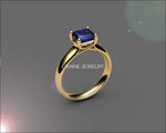 Gold ring Engagement ring Sapphire ring Solitaire ring Trellis 18K White Yellow or Rose gold Jewelry - Lianne Jewelry