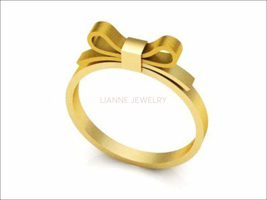 Filigree Engagement Ring, Surprise Gold Wedding Band Flower ring band 18K gold present ring - Lianne Jewelry