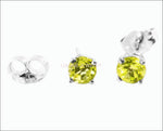 Yellow Sapphire Stud Earrings studs Gemstone 14K White Gold Earrings Wedding Jewelry Anniversary Gift - Lianne Jewelry