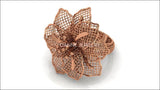 Big Flower Filigree Ring Leaves Floral ring Huge Flower 18K gold Engagement Ring - Lianne Jewelry