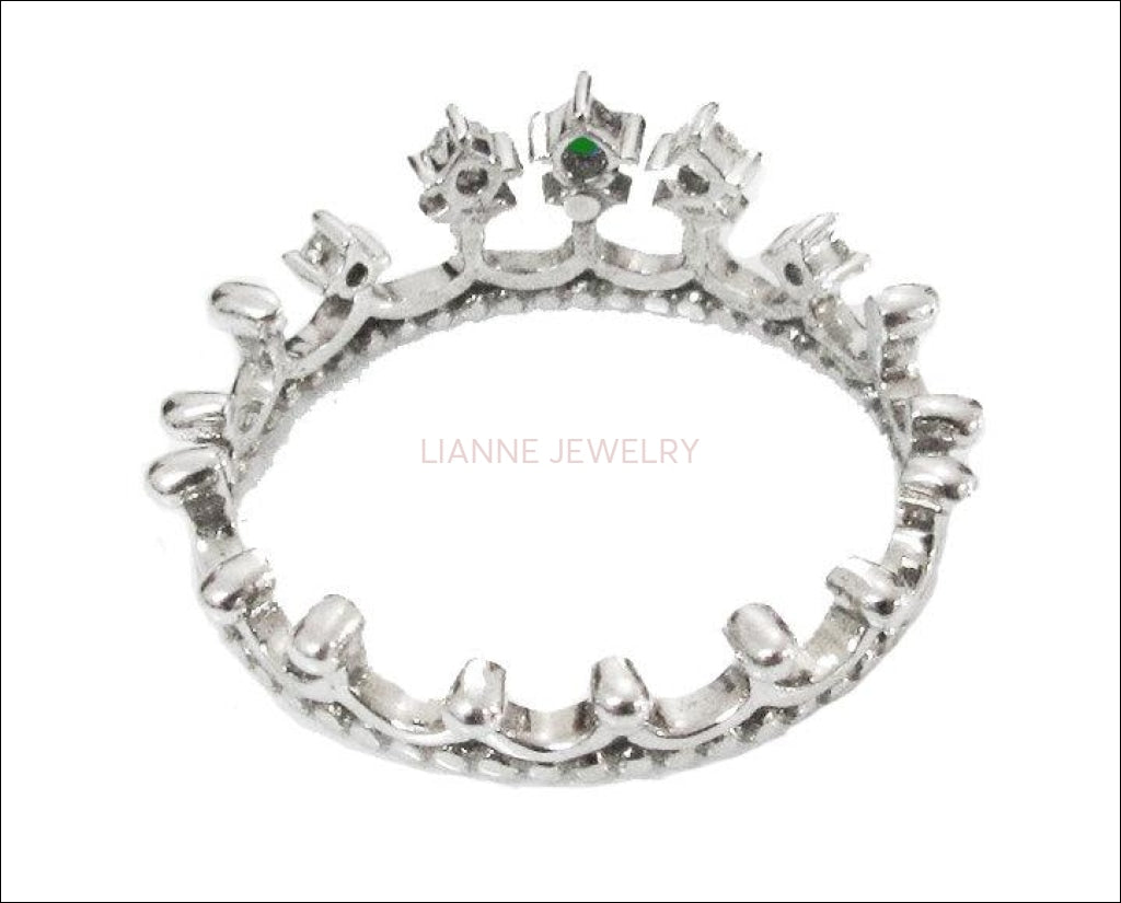 Claddagh Jewelry Crown ring Unique Emerald Ring Diamond Ring Prom jewelry Princess ring 14K gold 18K gold Crown ring crown jewelry - Lianne Jewelry