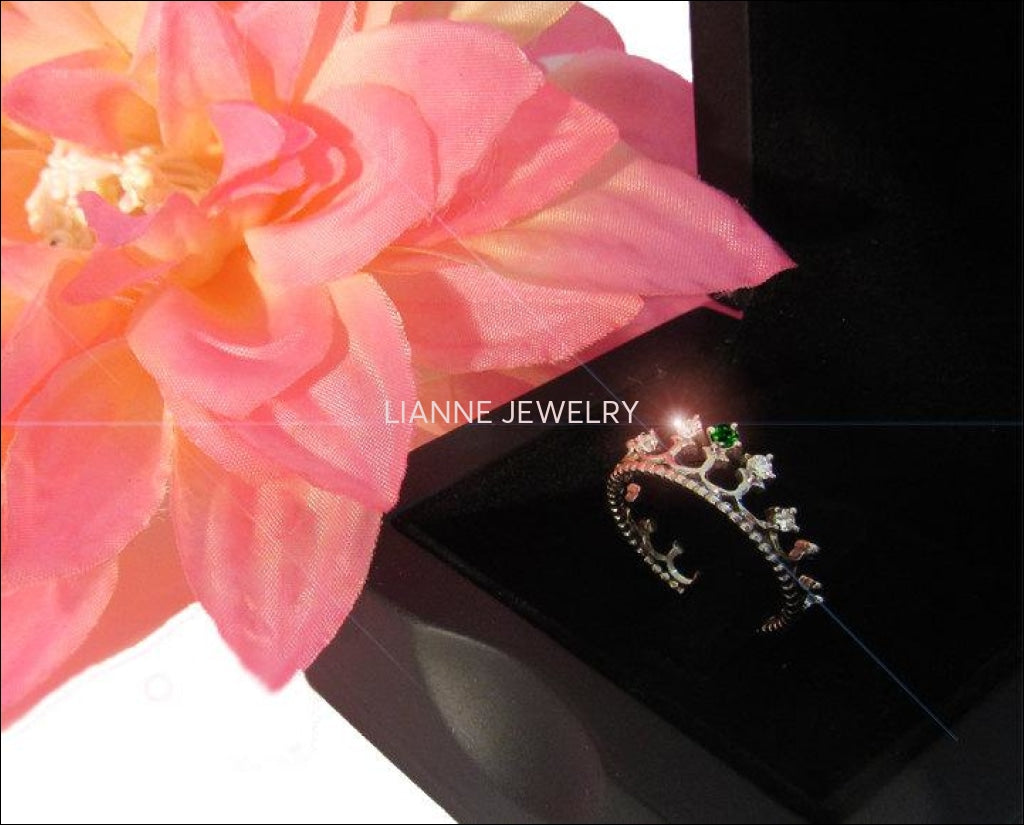 Claddagh Jewelry Crown ring Unique Emerald Ring Diamond Ring Prom jewelry Princess ring 14K gold 18K gold Crown ring crown jewelry - Lianne Jewelry