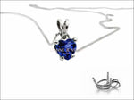 Celtic Pendant  Sapphire Heart Pendant in 14K White gold including 16.5" chain - Lianne Jewelry