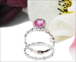 Wedding Ring Set, Bridal Sets, Pink Sapphire, Engagement rings, Diamond Bridal, Diamond wedding sets, Diamond rings, Diamond Wedding Ring - Lianne Jewelry