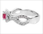 Vintage Gold ring Diamond Engagement Ring 18K White Gold VS Pinkish Purple Sapphire Top Quality Diamonds F VS1 - Lianne Jewelry