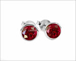 Genuine Ruby Earrings Tulip Studs Bridesmaid Gift Genuine Ruby stud Earrings 4 mm Earring Yellow gold 18K Gold - Lianne Jewelry
