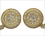 Vintage Gold Earrings Diamond Earrings Pave Earrings Wedding Earrings Diamond Round Earrings 14K Yellow Gold Diamond Earrings - Lianne Jewelry