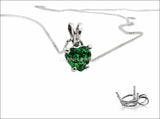 Emerald Pendant Heart pendant Minimalist pendant 14K White gold including 16.5" chain - Lianne Jewelry