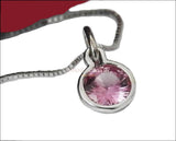 Pendant Deluxe Pink Sapphire Round Pendant 4.5 mm. 14K or 18K gold  Minimalist pendant - Lianne Jewelry