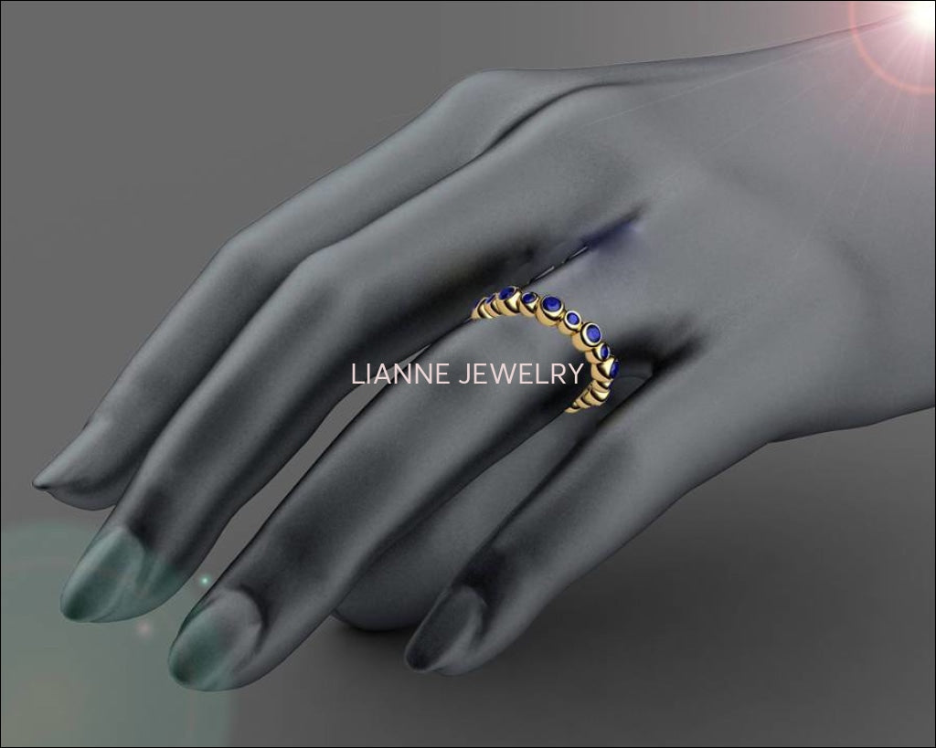 Sapphire Bella Ring 20 stones 18K Yellow Gold for your Love One - Lianne Jewelry