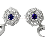 Vintage Diamond Earrings Sapphire Earrings Chandelier Earrings Wedding Earrings 14K Diamond Earrings Vintage Earrings - Lianne Jewelry