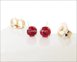 14K gold Ruby Stud Earrings, Lab Ruby, Fine Quality Red, Beautiful Girls Gift for Christmas or Birthday - Lianne Jewelry