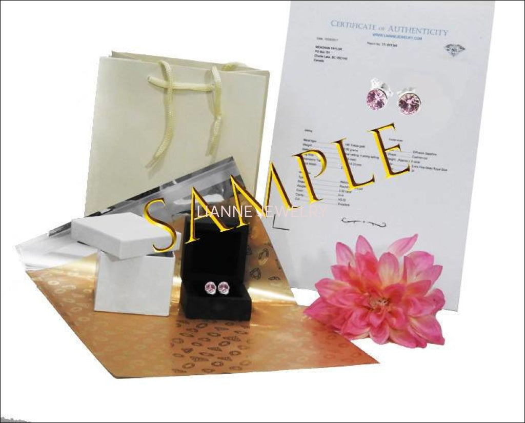 Topaz Stud Earrings Yellow Earrings Yellow Studs bridesmaid Gift Stud Earrings 7mm Yellow or White Gold Love Gift Birthday Gift - Lianne Jewelry