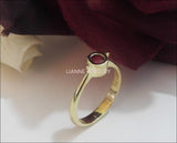 Ruby Engagement Ring Solitaire Ring Minimalist Ring Bezel set in 14K Yellow gold July Birthstone - Lianne Jewelry