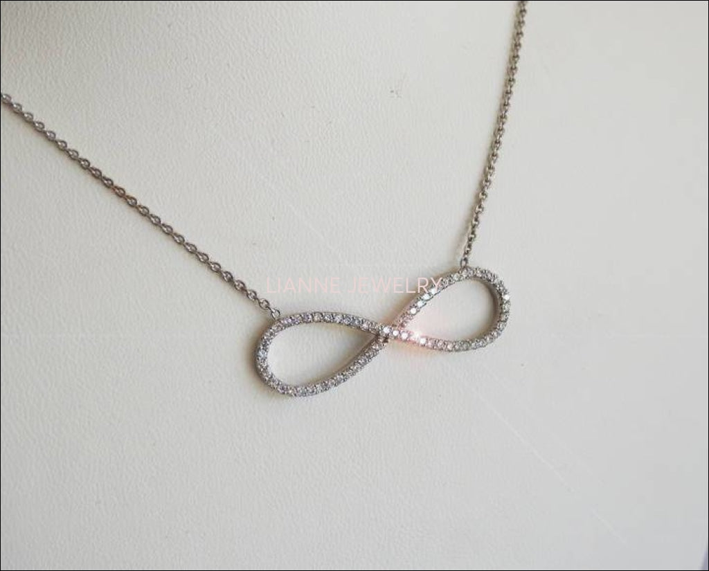 Gold Pendant Diamond Pendant Infinity Pendant Forever Pendant Love pendant 14K or 18K White Yellow or Rose gold   Minimalist pendant - Lianne Jewelry