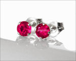Ruby Stud Earrings 3 mm Studs Gemstone 14K Yellow or White Gold Earrings  Wedding Jewelry Anniversary Gift - Lianne Jewelry