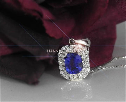 Tanzanite Pendant, Tanzanite Pendant Necklace, Tanzanite Necklace Gold, Purple Pendant, Beautiful Pendant, Cluster Pendant Necklace - Lianne Jewelry