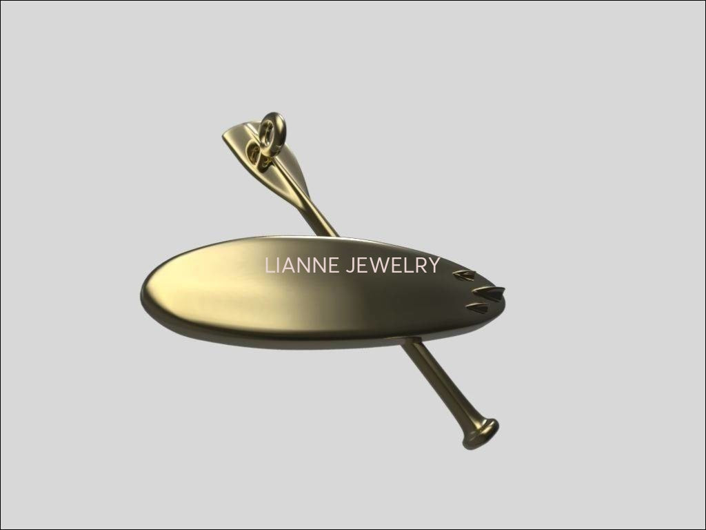 Pendant Charm Necklace Surfboard pendant Keychain 14K gold Charm Gift  Minimalist pendant - Lianne Jewelry