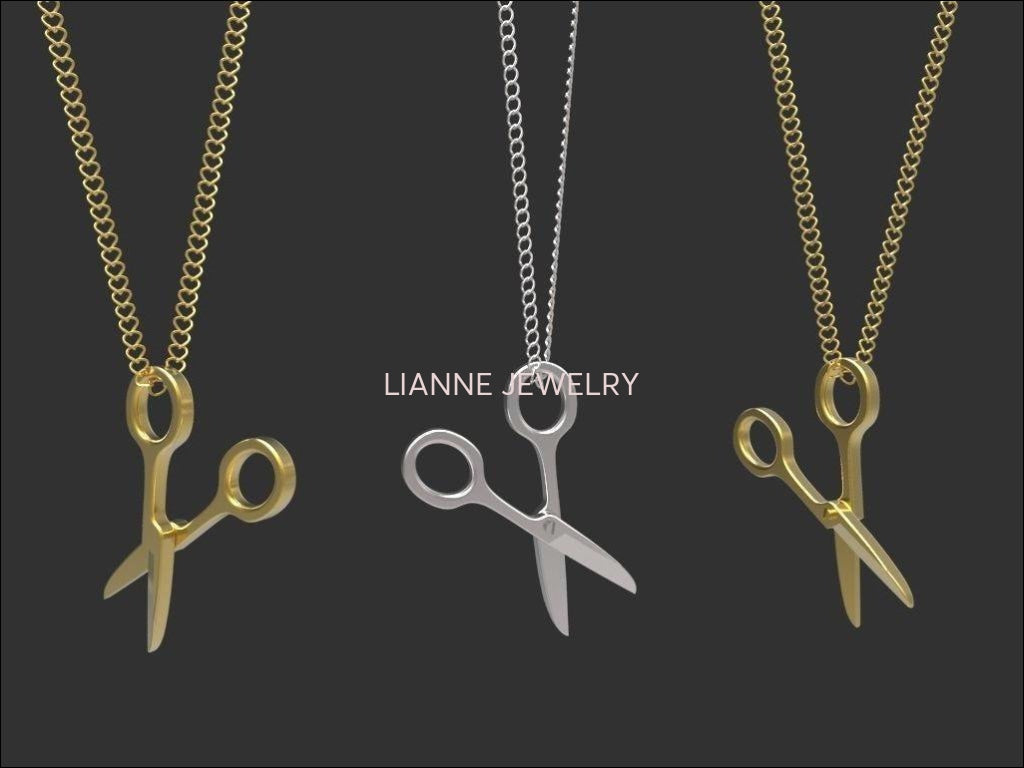 Hairdresser Gift Scissor Necklace 14K gold Scissor Charm Necklace Scissor Pendant Necklace Gift for Hair Stylist  Minimalist pendant - Lianne Jewelry