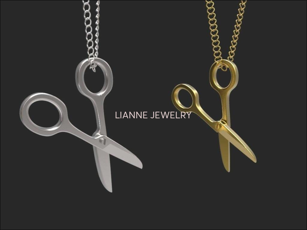 Hairdresser Gift Scissor Necklace 14K gold Scissor Charm Necklace Scissor Pendant Necklace Gift for Hair Stylist  Minimalist pendant - Lianne Jewelry