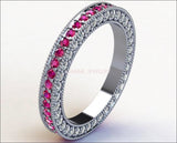 milgrain wedding band Wedding Gift, Gold ring Eternity Ring anniversary ring Anniversary Gift  Pink Sapphire & Diamond Ring - Lianne Jewelry