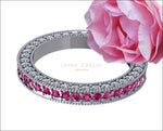 milgrain wedding band Wedding Gift, Gold ring Eternity Ring anniversary ring Anniversary Gift  Pink Sapphire & Diamond Ring - Lianne Jewelry