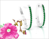 Gold Earrings Gold Earrings  Emerald Hoop Earring Leverback Earrings Emerald Earrings - Lianne Jewelry