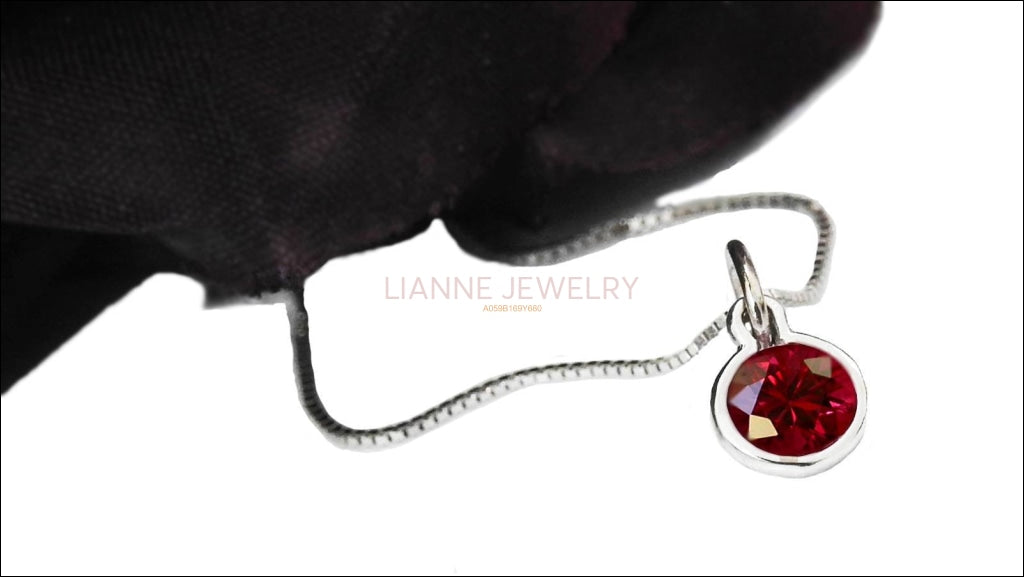 Pendant Ruby Pendant Round Pendant 4.5 mm. 14K or 18K gold  Minimalist pendant - Lianne Jewelry