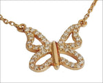 Gold Pendant Diamond Pendant Butterfly Pendant Animal Pendant 14K or 18K White Yellow or Rose gold Minimalist pendant - Lianne Jewelry