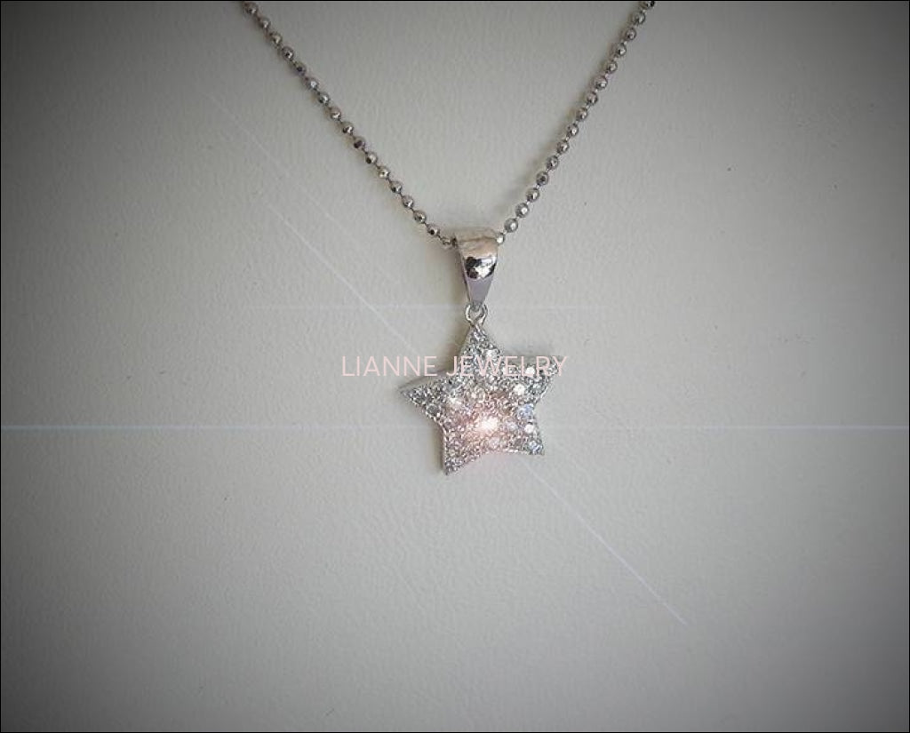 Gold Pendant Diamond Pendant Star Pendant Zodiac Pendant Love pendant 14K or 18K White Yellow or Rose gold   Minimalist pendant - Lianne Jewelry