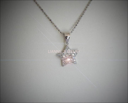 Gold Pendant Diamond Pendant Star Pendant Zodiac Pendant Love pendant 14K or 18K White Yellow or Rose gold   Minimalist pendant - Lianne Jewelry