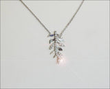 Diamond Pendant Leaf Pendant Leave Pendant Gold Jewelry Necklace 14K or 18K White Yellow or Rose gold  Minimalist pendant - Lianne Jewelry