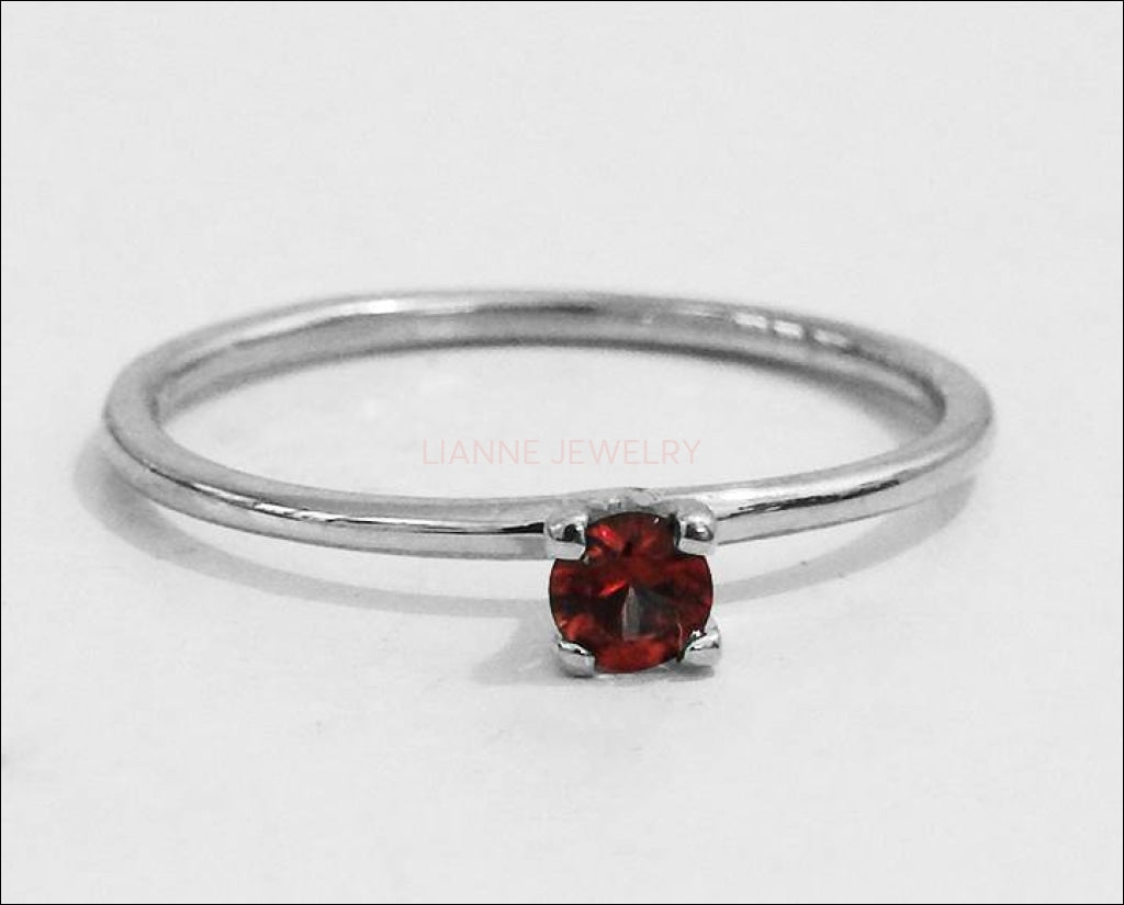 Genuine Ruby engagement ring White gold Unique ruby ring Deep Red Ruby Promise Ring Dainty vintage ring 14k & 18k September Birthstone - Lianne Jewelry