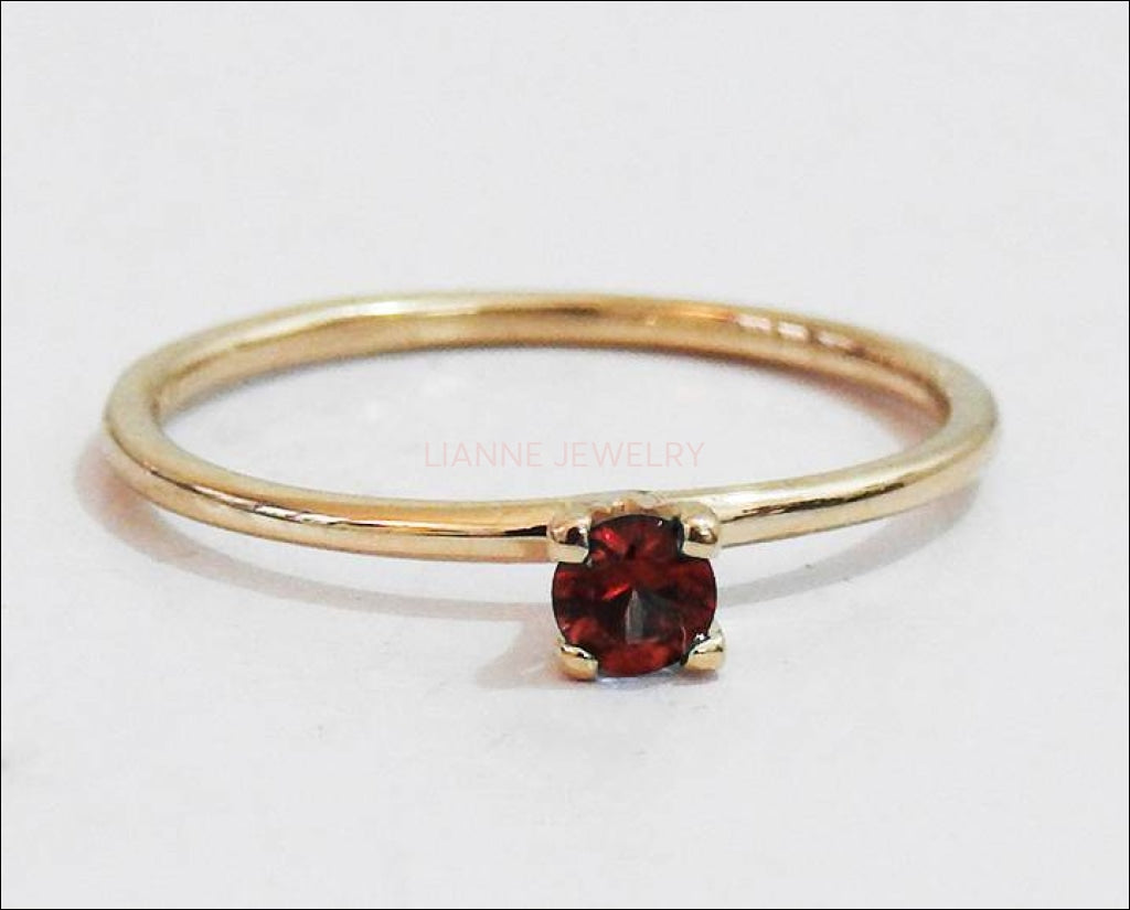 Size 43 French, 2.3/4 US size Genuine Ruby engagement ring rose gold Unique ruby ring Deep Red Ruby Promise Ring September stone - Lianne Jewelry