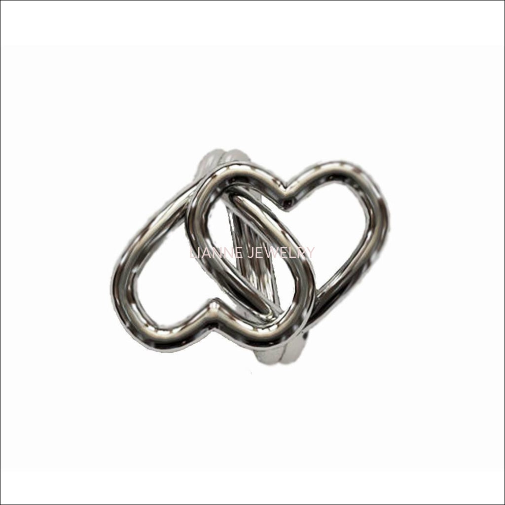 Promise ring Heart ring Twist ring Celtic Ring Minimalist ring Love ring  double ring 14K or 18K white gold - Lianne Jewelry