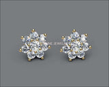 1.50 ct Studs Flower Earrings Diamond Earrings Anniversary Earrings Cluster Earrings 14 or 18K Yellow Rose or White - Lianne Jewelry