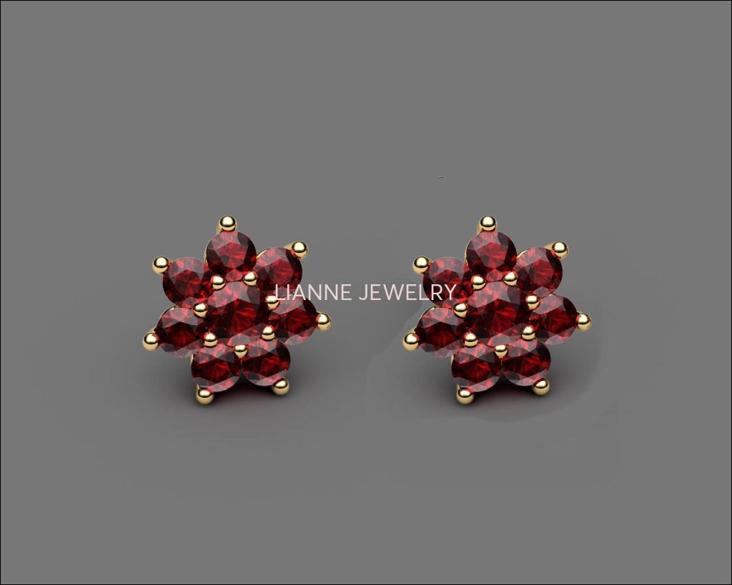 1.90 ct Top of the Line Ruby Earrings Genuine Rubies Pigeon Blood Red Stud Earrings - Lianne Jewelry