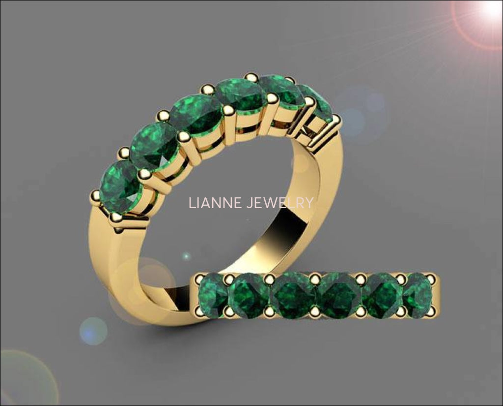 18K Gold Ring Green Tsavorite Gemstone Ring Dainty Ring Promise Anniversary Ring Handmade Jewellery Gift for Her - Lianne Jewelry