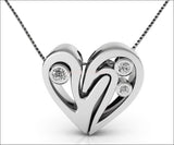 Rose Gold Diamond Heart Pendant, Heavy Pendant 14K Gold - Lianne Jewelry