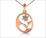 Charm Pendant small Flower Pendant Leave Pendant Plumeria Pendant Floral Pendant Floral Jewelry  Minimalist pendant 14K gold, 18K gold - Lianne Jewelry