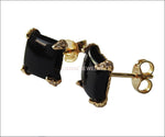 Black Onyx Earrings Stud Earrings bridesmaid gift onyx earrings studs 18K Earrings gold Anniversary Earrings, Gold Earrings - Lianne Jewelry