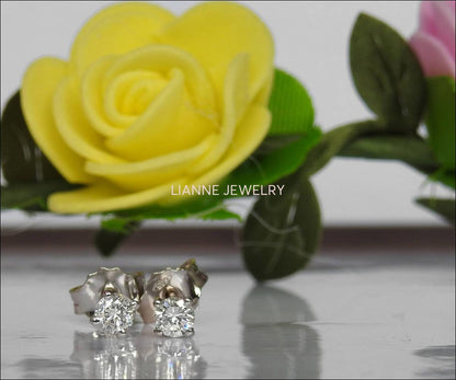 18K gold Earrings Diamond Earrings Celtic Earrings Stud Earrings Studs 18K White or Yellow gold  Martini Earrings Diamonds 0.38 ct - Lianne Jewelry