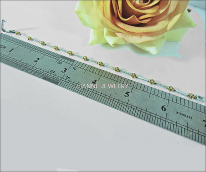 Flower Diamond Bracelet Bracelet Celtic Jewelry Two tone 18K gold 17.4 cm 6.8 inches - Lianne Jewelry